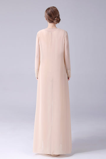 Champagne Long Coat 3 Pieces Mother of the Bride Pant Suits